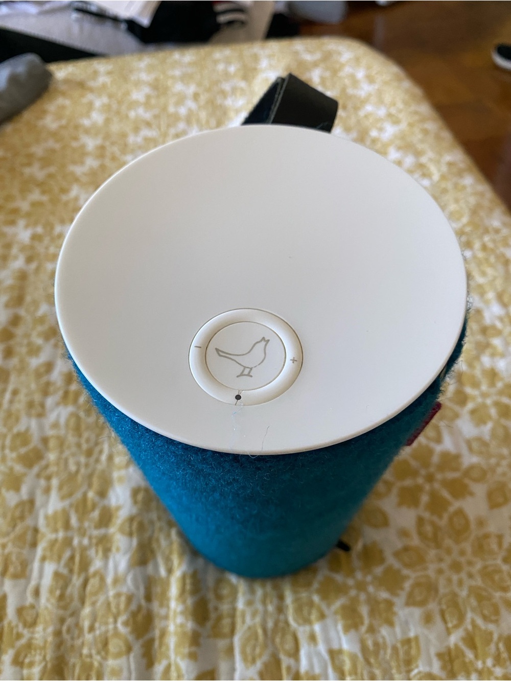 Teal Portable Wireless Speaker with Bird Logo